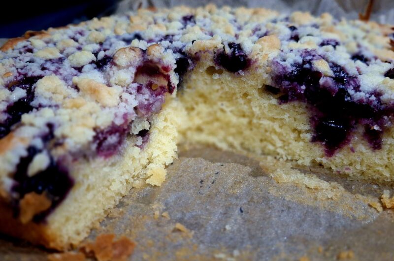 Heidelbeerkuchen mit Streusel zum Verlieben