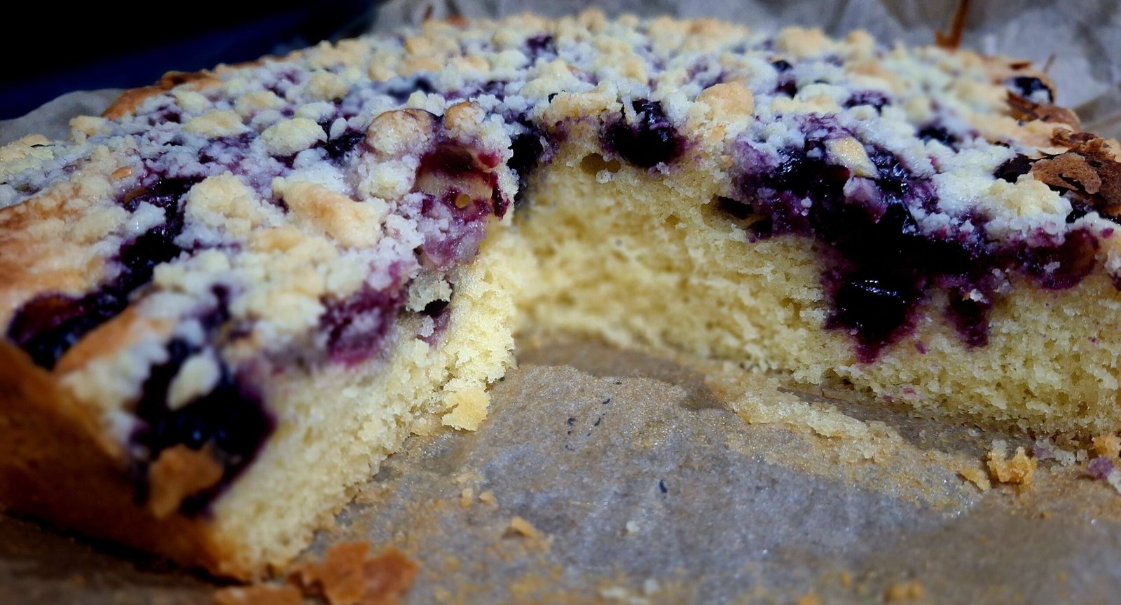 Heidelbeerkuchen mit Streusel zum Verlieben