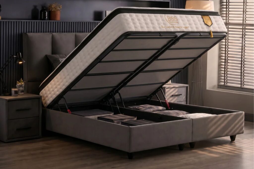 Boxspringbett im Schlafzimmer